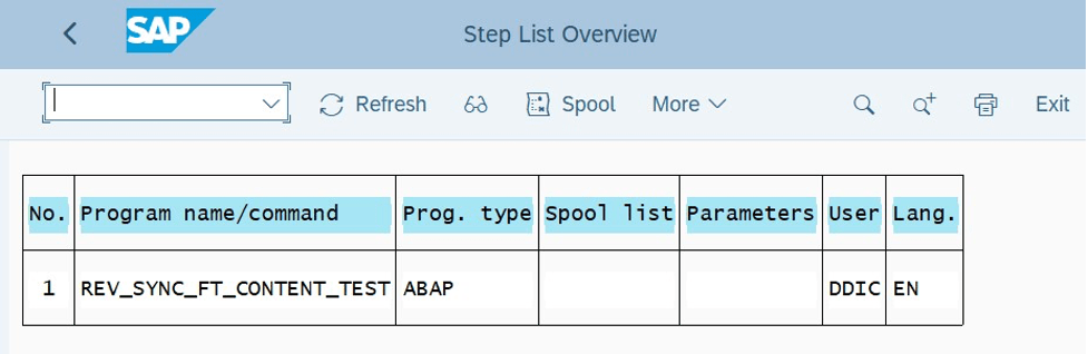 SAP Step List overview