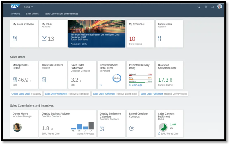 SAP Fiori Launchpad Homepage