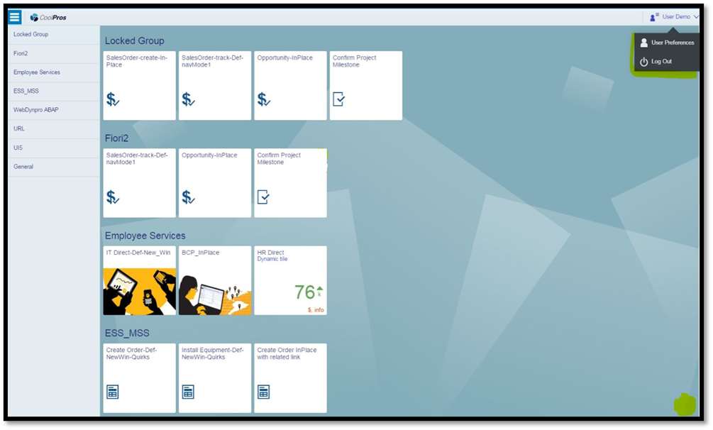 SAP Fiori launchpad on SAP Enterprise Portal